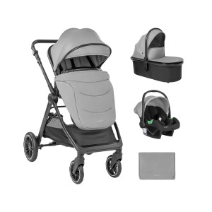 Kikka Boo Πολυκαρότσι 3σε1 Με Καλαθούνα AVA Γκρι ΔΩΡΟ Αδιάβροχο & Πάνα Αγκαλιάς