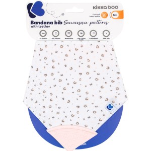 Σαλιάρα Μπαντάνα Με Οδοντοφυΐα Σαβάνα Ροζ Kikka Boo