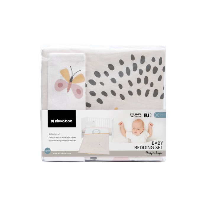 Σετ κλινοσκεπασμάτων 3 τεμαχίων Σχέδιο Hedge hugs - Kikka Boo Σετ κλινοσκεπασμάτων 3 τεμαχίων Σχέδιο Hedge hugs - Kikka Boo