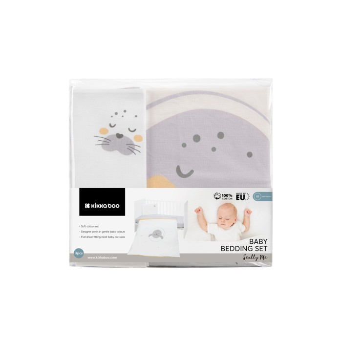 Σετ κλινοσκεπασμάτων 3 τεμαχίων Σχέδιο Seally Me - Kikka Boo Σετ κλινοσκεπασμάτων 3 τεμαχίων Σχέδιο Seally Me - Kikka Boo