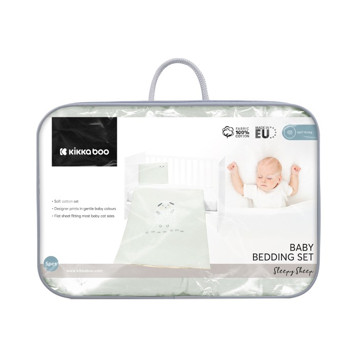 Σετ κλινοσκεπασμάτων 5 τεμαχίων Sleepy Sheep - Kikka Boo Σετ κλινοσκεπασμάτων 5 τεμαχίων Sleepy Sheep - Kikka Boo