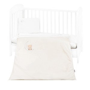 Σετ Σεντόνια Κούνιας Με Κέντημα 3τμχ Dream Big Beige Kikka Boo Σετ Σεντόνια Κούνιας Με Κέντημα 3τμχ Dream Big Beige Kikka Boo