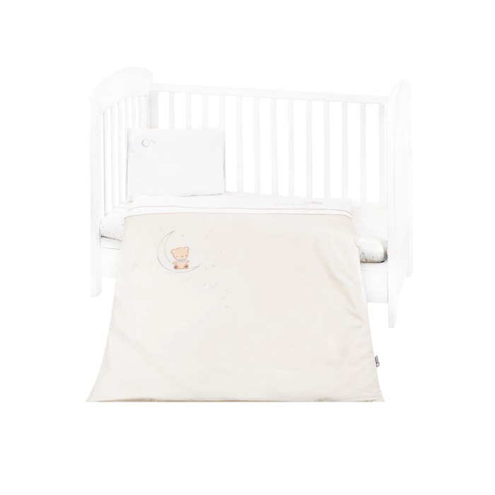 Σετ Σεντόνια Κούνιας Με Κέντημα 3τμχ Dream Big Beige Kikka Boo Σετ Σεντόνια Κούνιας Με Κέντημα 3τμχ Dream Big Beige Kikka Boo