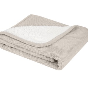 Πλεκτή Βαμβακερή Κουβέρτα Sherpa Dream Big Beige Kikka Boo