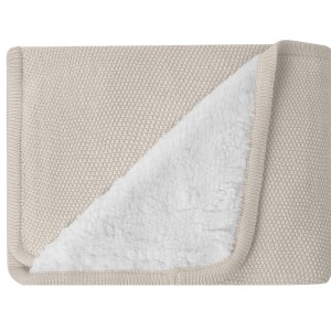 Πλεκτή Βαμβακερή Κουβέρτα Sherpa Dream Big Beige Kikka Boo