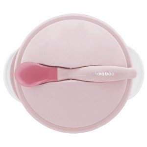 Μπόλ Με Κουτάλι Ανίχνευσης Θερμότητας Ρόζ Kikka Boo