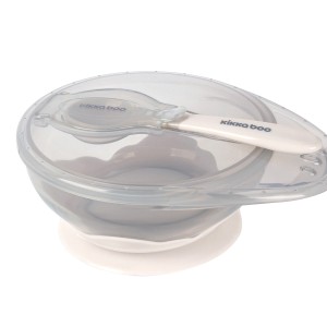 Μπολ Φαγητού με Κουτάλι Μπεζ Kikka Boo