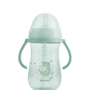 Kikka Boo Παιδικό Κύπελλο Mε Λαβές Kαι Καλαμάκι Σιλικόνης Dino World Mint