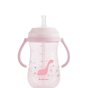 Kikka Boo Παιδικό Κύπελλο Mε Λαβές Kαι Καλαμάκι Σιλικόνης Dino World Pink Kikka Boo Παιδικό Κύπελλο Mε Λαβές Kαι Καλαμάκι Σιλικόνης Dino World Pink