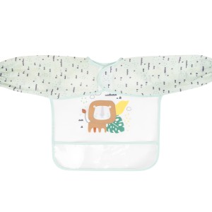 Σαλιάρα EVA με μακριά μανίκια και τσέπη για ψίχουλα Savanna Μέντα  - Kikka Boo