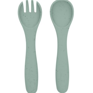 Σετ Κουτάλι Πιρούνι Platinum Silicone Sage Kikka Boo