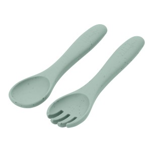 Σετ Κουτάλι Πιρούνι Platinum Silicone Sage Kikka Boo