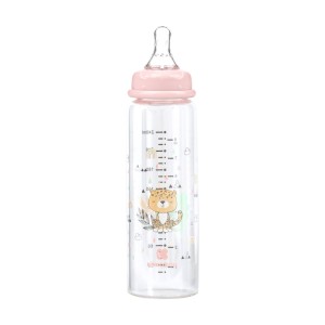 Γυάλινο μπιμπερό 240ml Savanna Ροζ - Kikka Boo