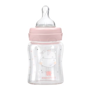 Γυάλινο Μπιμπερό 120ml Hippo Dreams Pink Kikka Boo