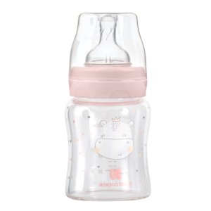 Γυάλινο Μπιμπερό 120ml Hippo Dreams Pink Kikka Boo