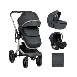 Καρότσι 3σε1 με πλαστικό πορτ-μπεμπέ Irene Σκούρο Γκρι 2024 - Kikka Boo