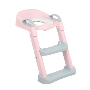 Kikka Boo Παιδικό Κάθισμα Τουαλέτας Lea Mε Εύκαμπτη Επιφάνεια Χερούλια Kαι Σκαλοπάτι Ροζ