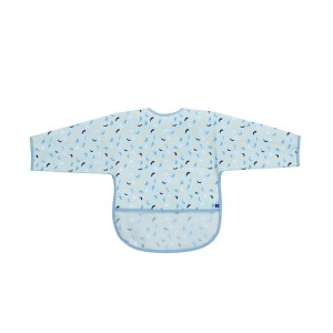 Αδιάβροχη Σαλιάρα Mε Μανίκια Καλλιτεχνικό Μπλε Μοτίβο Kikka Boo