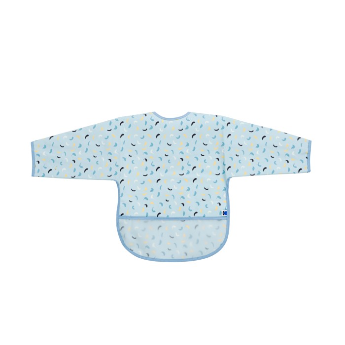 Αδιάβροχη Σαλιάρα Mε Μανίκια Καλλιτεχνικό Μπλε Μοτίβο Kikka Boo