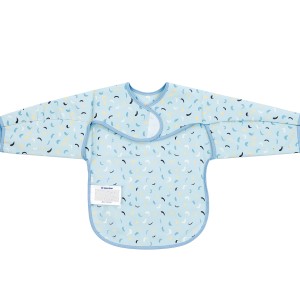 Αδιάβροχη Σαλιάρα Mε Μανίκια Καλλιτεχνικό Μπλε Μοτίβο Kikka Boo