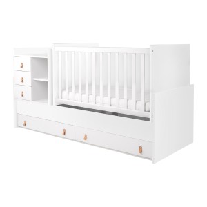 Κρεβάτι μωρού από μοριοσανίδα πολυλειτουργικό Lorena Λευκό - Kikka Boo Κρεβάτι μωρού από μοριοσανίδα πολυλειτουργικό Lorena Λευκό - Kikka Boo