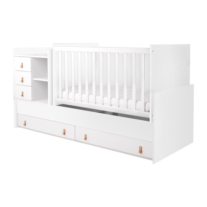 Κρεβάτι μωρού από μοριοσανίδα πολυλειτουργικό Lorena Λευκό - Kikka Boo