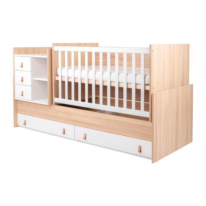 Κρεβάτι μωρού από μοριοσανίδα πολυλειτουργικό Lorena Φυσικό Ξύλου - Kikka Boo
