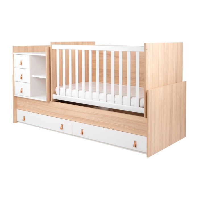 Κρεβάτι μωρού από μοριοσανίδα πολυλειτουργικό Lorena Φυσικό Ξύλου - Kikka Boo