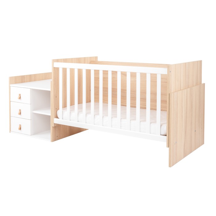 Κρεβάτι μωρού από μοριοσανίδα πολυλειτουργικό Lorena Φυσικό Ξύλου - Kikka Boo