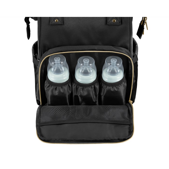 Τσάντα-Αλλαξιέρα Siena Black & Gold 2025