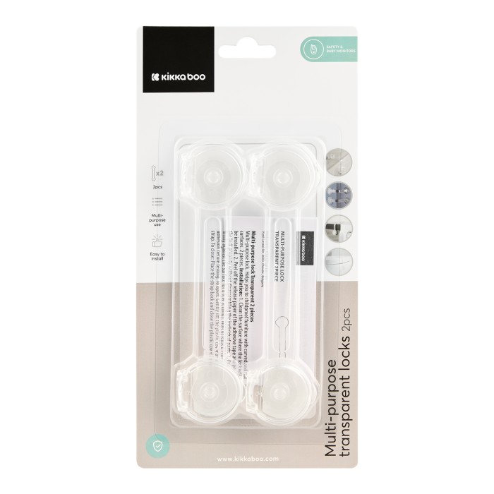Κλειδαριά Πολλαπλών Χρήσεων 2τμχ Διαφανής Kikka Boo Κλειδαριά Πολλαπλών Χρήσεων 2τμχ Διαφανής Kikka Boo