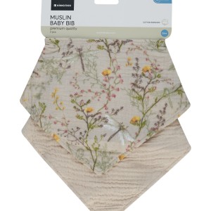 Kikka Boo Σαλιάρες Μπαντάνα Μουσελίνας 2 τεμάχια Garden Beige Kikka Boo Σαλιάρες Μπαντάνα Μουσελίνας 2 τεμάχια Garden Beige