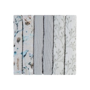 Σετ πανάκια μουσελίνας 6 τεμ. 30x30 εκ. Dreamy Fields Γκρι - Kikka Boo