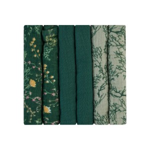 Σετ πανάκια μουσελίνας 6 τεμ. 30x30 εκ. Secret Garden Πράσινα  - Kikka Boo