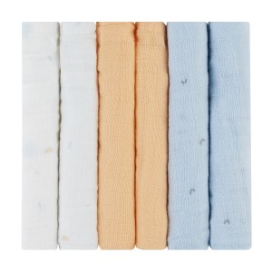 Λαβέτες Mουσελίνας 6τμχ 30x30εκ  Stripy Friends Kikka Boo