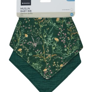 Kikka Boo Σαλιάρες Μπαντάνα Μουσελίνας 2 τεμάχια Garden Green Kikka Boo Σαλιάρες Μπαντάνα Μουσελίνας 2 τεμάχια Garden Green