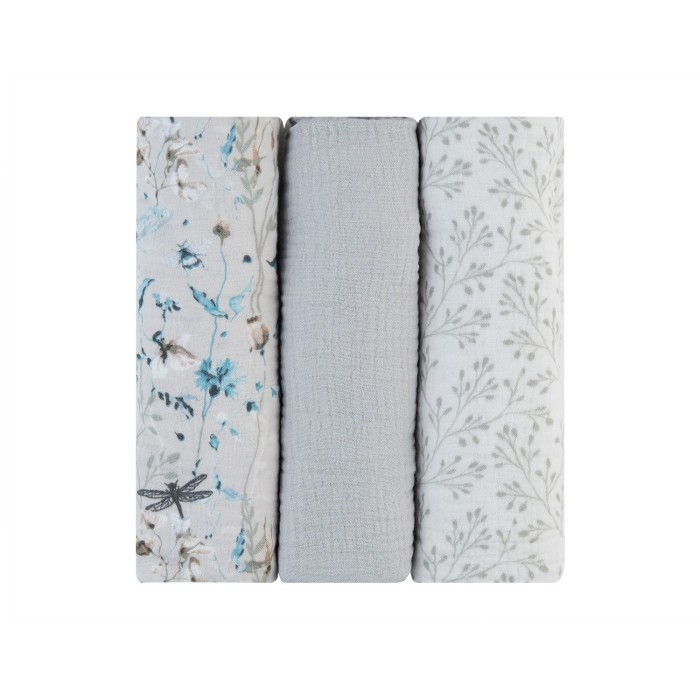 Σετ πάνα αγκαλιάς μουσελίνας 3 τεμ. 100x100 εκ. Dreamy Fields Γ - Kikka Boo