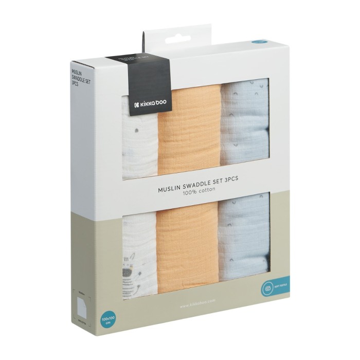 Kikka Boo Πάνες Αγκαλιάς Από Μουσελίνα 100x100εκ. 3τμχ Stripy Friends Kikka Boo Πάνες Αγκαλιάς Από Μουσελίνα 100x100εκ. 3τμχ Stripy Friends