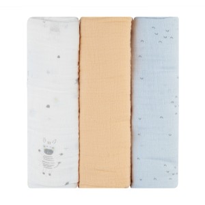 Kikka Boo Πάνες Αγκαλιάς Από Μουσελίνα 100x100εκ. 3τμχ Stripy Friends