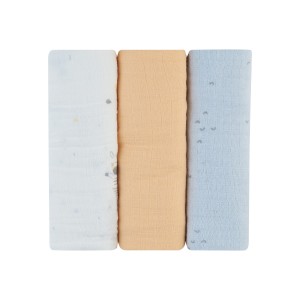 Σετ πάνα αγκαλιάς μουσελίνας 3 τεμ. 75x75 εκ. Stripy Friends  - Kikka Boo