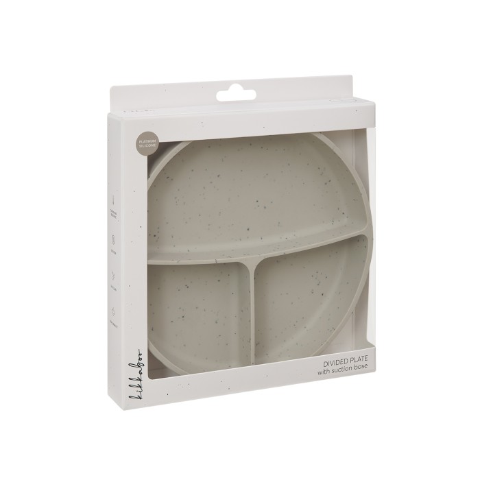 Πιάτο με χωρίσματα και βάση με βεντούζα από πλατινένια σιλικόνη Sand - Kikka Boo