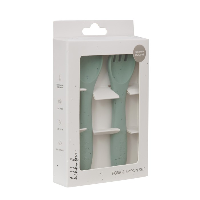 Σετ Κουτάλι Πιρούνι Platinum Silicone Sage Kikka Boo