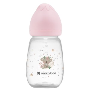 Μπιμπερό Με Θηλή Σιλικόνης 260ml Σαβάνα Ροζ Kikka Boo