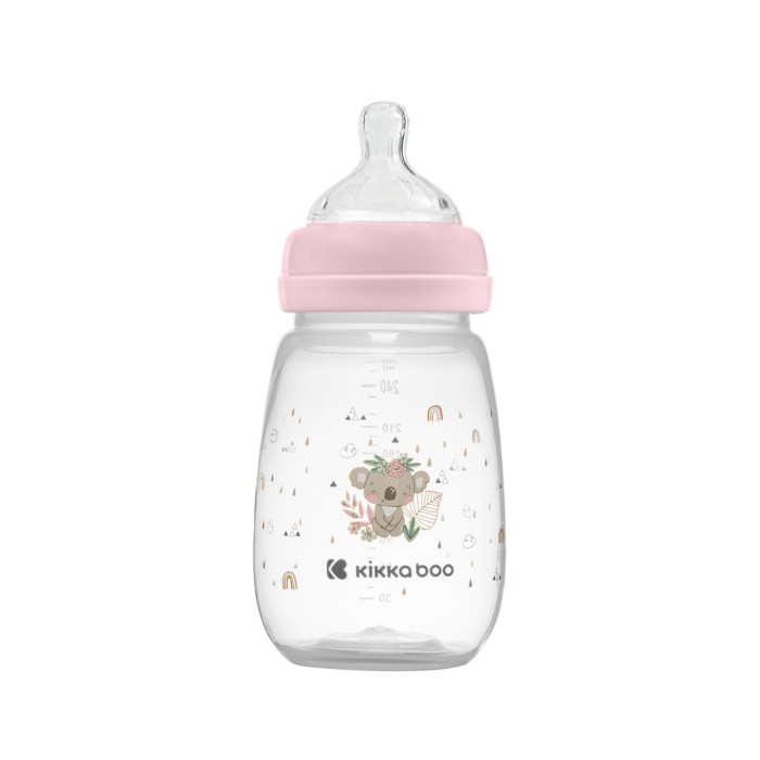 Μπιμπερό Με Θηλή Σιλικόνης 260ml Σαβάνα Ροζ Kikka Boo
