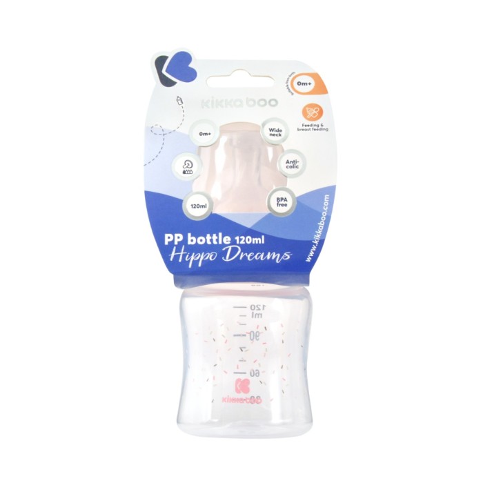 Πλαστικό Μπιμπερό PP 120ml Hippo Dreams Pink Kikka Boo