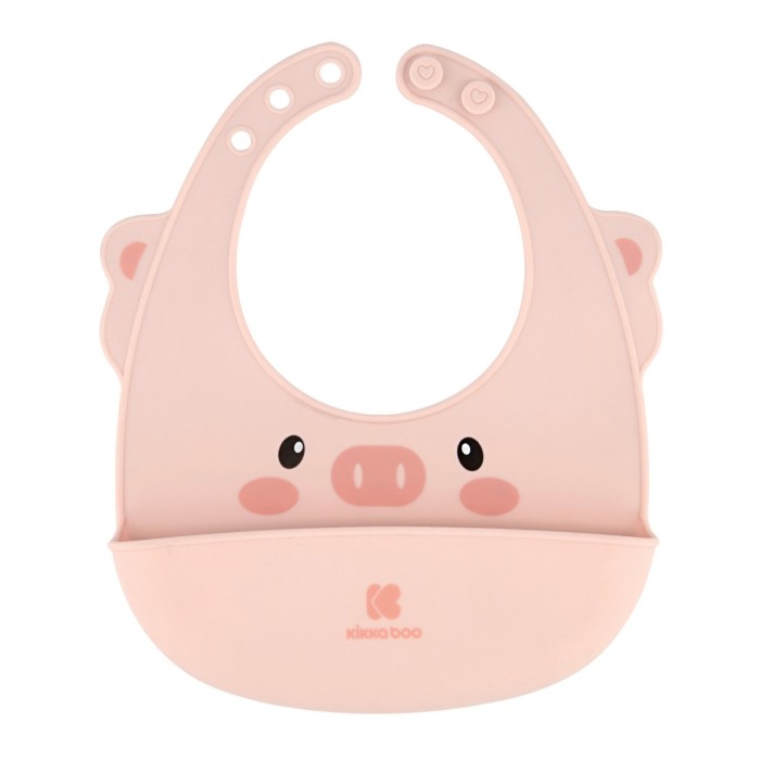 Σαλιάρα Σιλικόνης Ροζ Kikka Boo