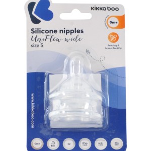 Θηλές Σιλικόνης S 2τμχ UniFlow Wide Kikka Boo