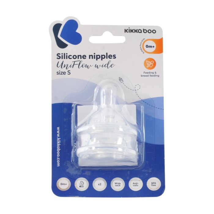 Θηλές Σιλικόνης S 2τμχ UniFlow Wide Kikka Boo