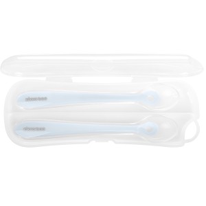 Κουτάλια Σιλικόνης Σε Θήκη 2τμχ Μπλε Kikka Boo