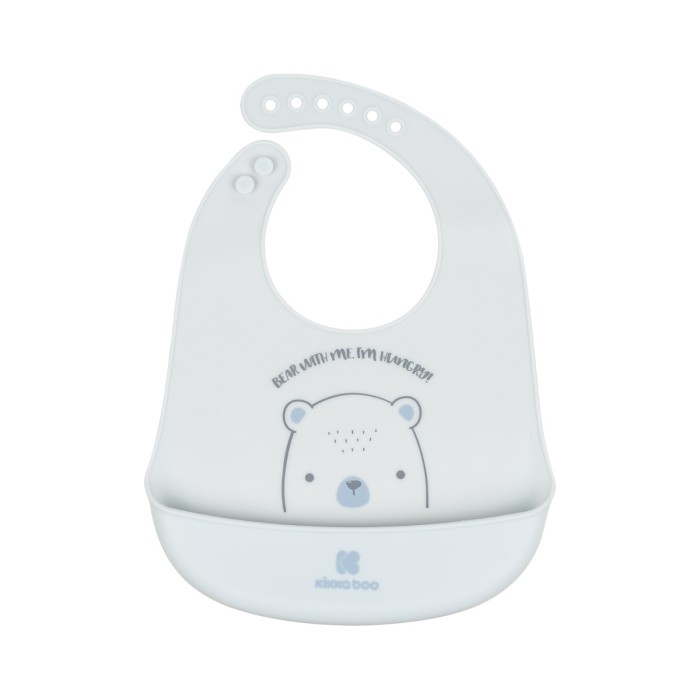 Σαλιάρα Σιλικόνης Bear With Me Μπλε Kikka Boo